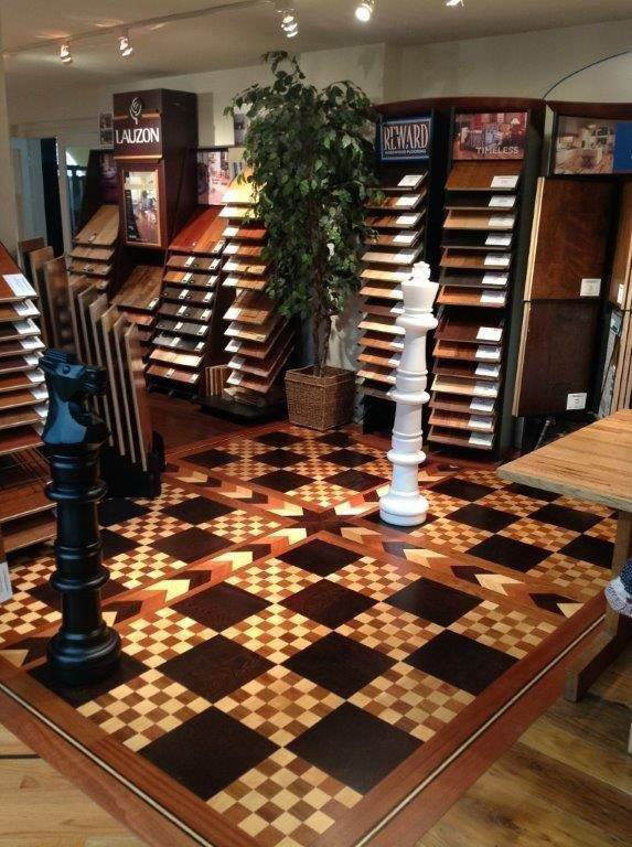 Chessboard floor in SBF showroom