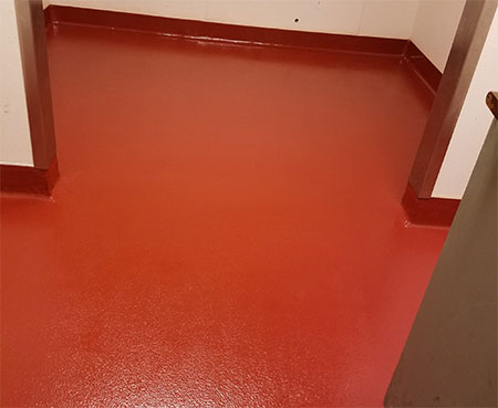 The restaurant floor storage area after our epoxy application.