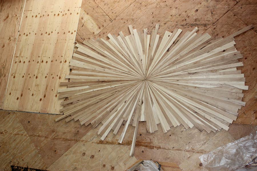 Arranging the starburst medallion pattern | Slaughterbeck Floors