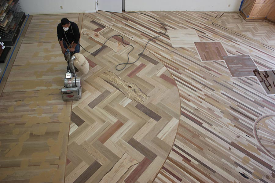 Sanding the wood floors | Slaughterbeck Floors