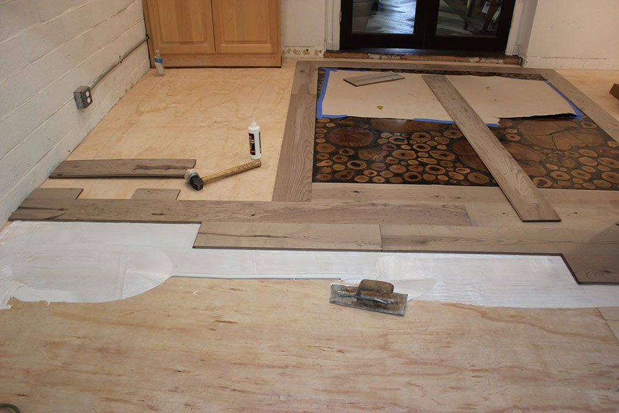 Setting the borders of the custom floor | Slaughterbeck Floors