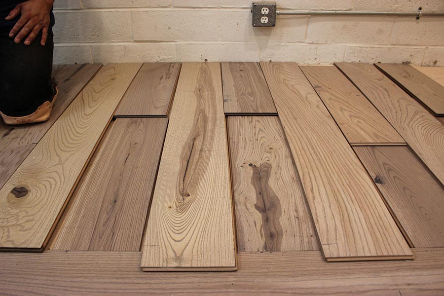 A close up of the strips of wood we laid | Slaughterbeck Floors