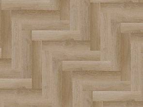 A sample of Gaia Floors’ Red Series Dolce Luna stone polymer composite luxury vinyl planks arranged in a herringbone pattern.
