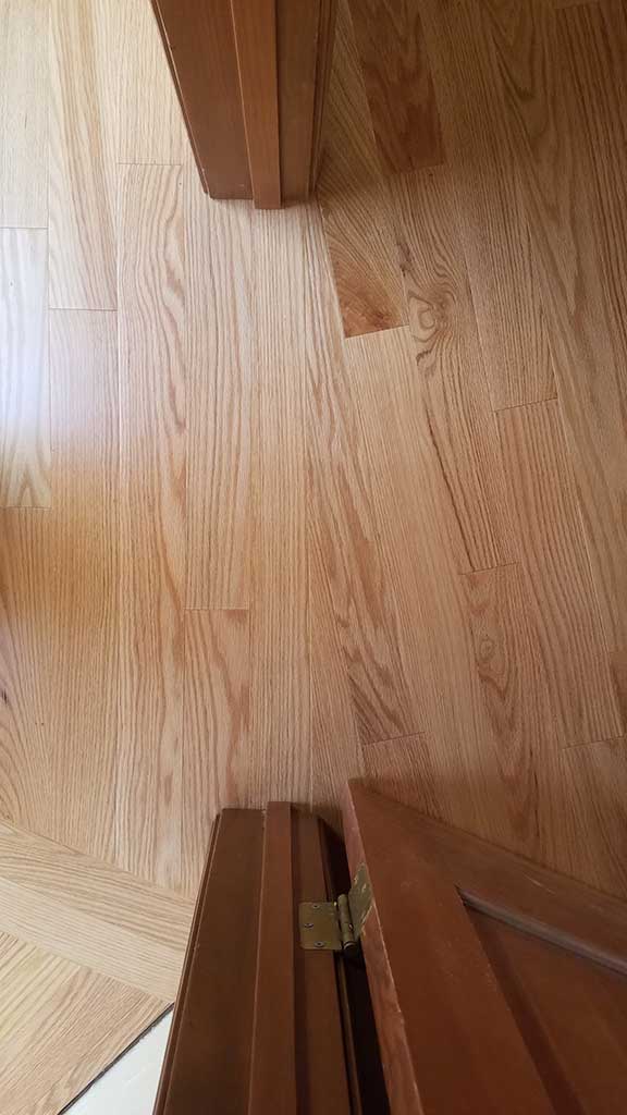 Top-Down View of the Custom Angles for Hardwood Flooring in a Los Gatos Home