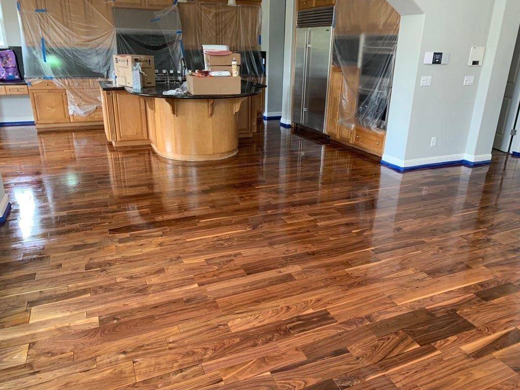 American Walnut Floor in Kitchen After Refinishing