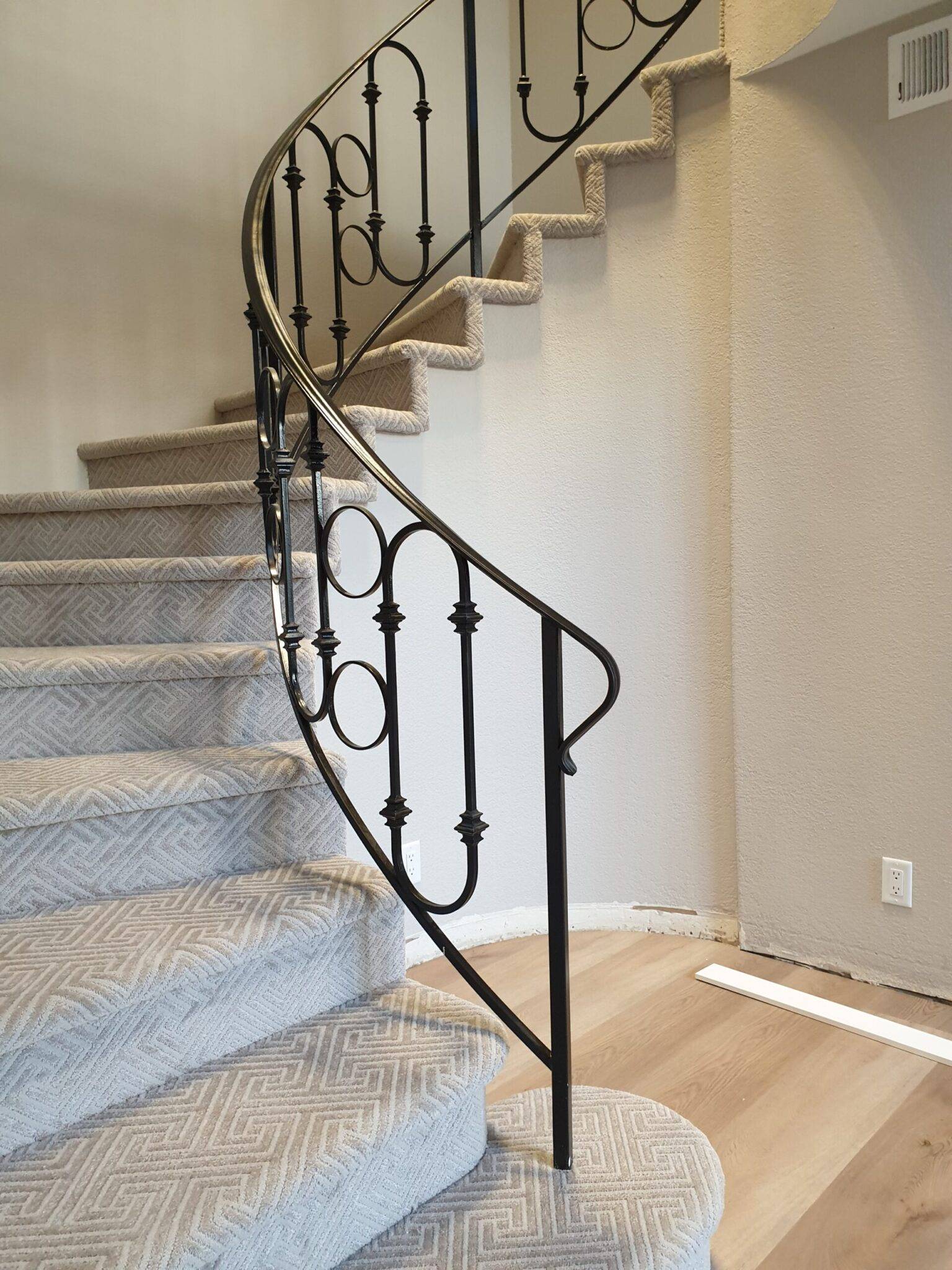 Carpet Flooring on Spiral Stairs in Mountain View