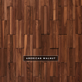 Curva Du Chateau wall covering sample in american walnut