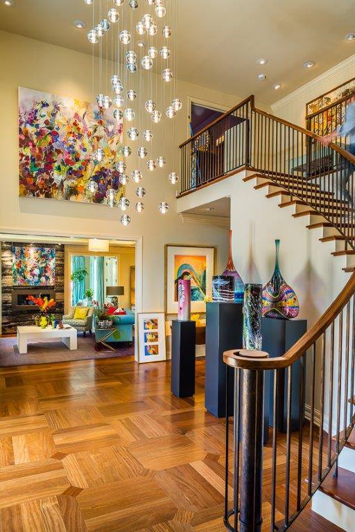 Custom Parquet Flooring Installation in Foyer Entrance of Atherton, CA Home