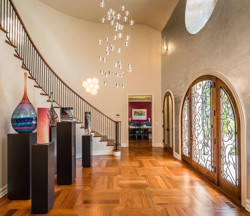 Custom Parquet Flooring Installation in Foyer Entrance of Atherton, CA Home