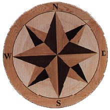 Hardwood floor compass medallion