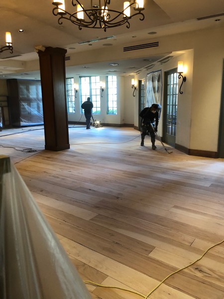 Hardwood Floor Refinishing in Restaurant