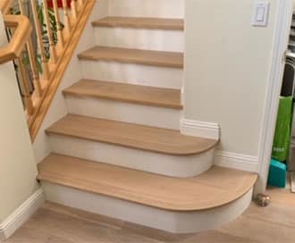 Hardwood for Stairs with Painted Risers