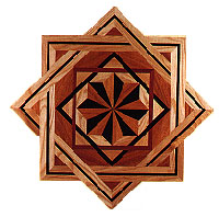 Hexagram Medallion hardwood inlay