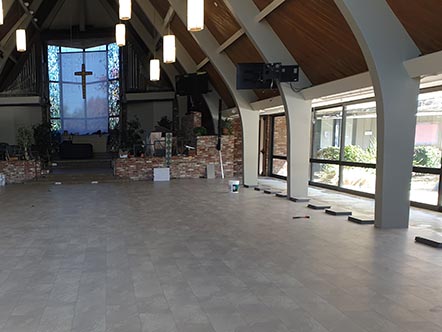 Social Hall, House of Worship, Clubhouse Flooring