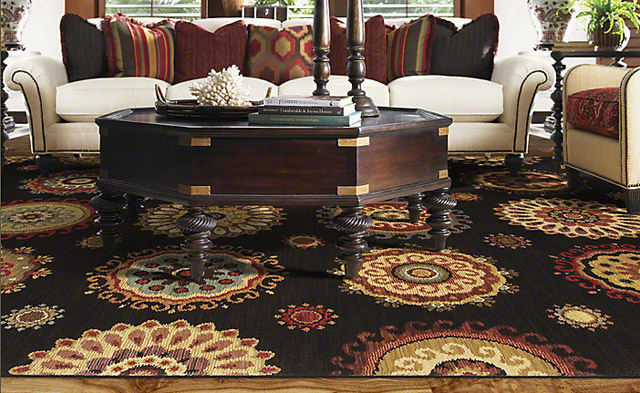 Murri Suzani in Black by Shaw Area Rugs