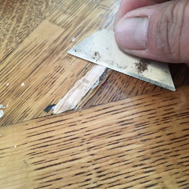 hardwood floor repair with filler wood