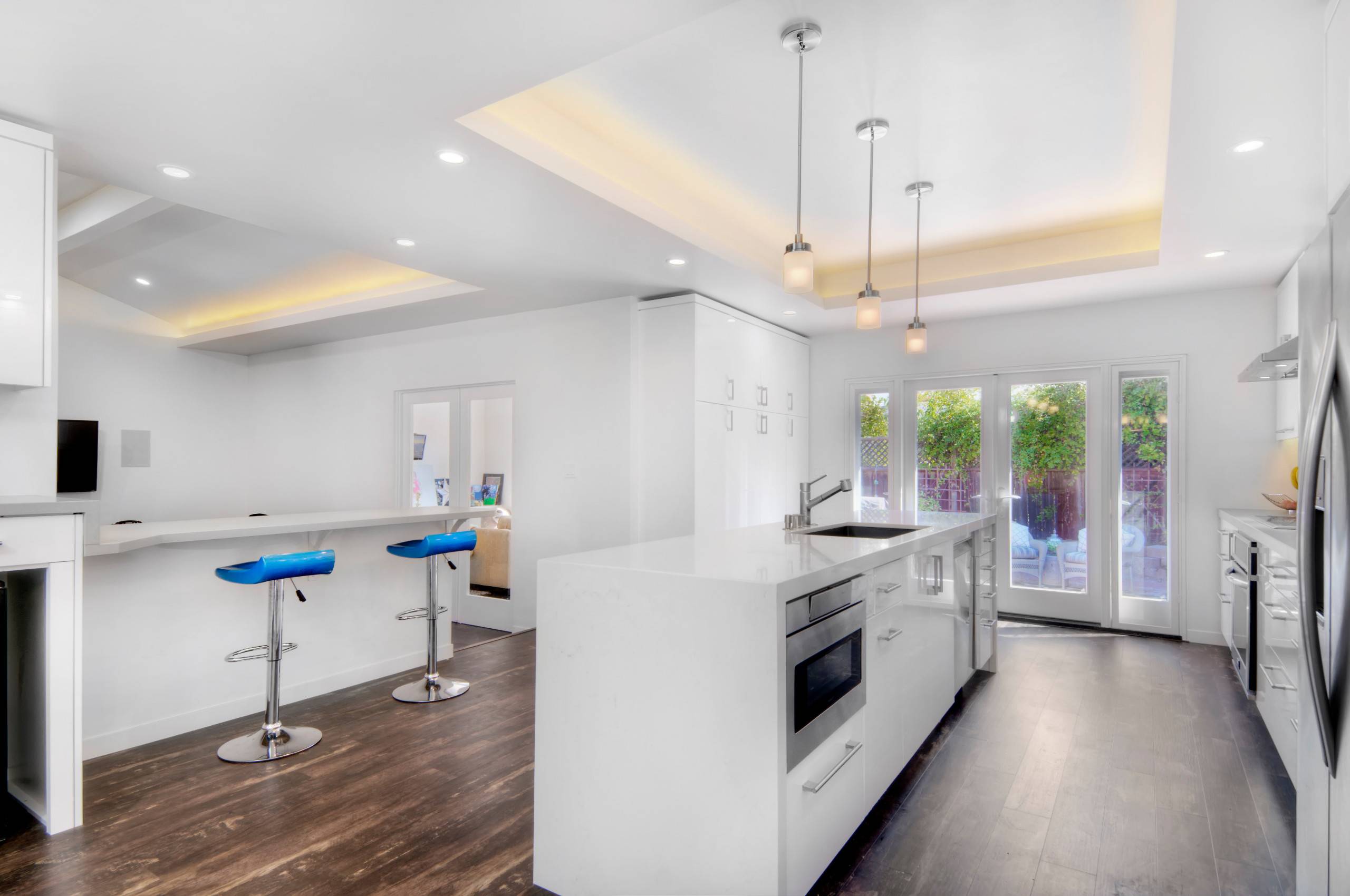Hardwood floors in kitchen