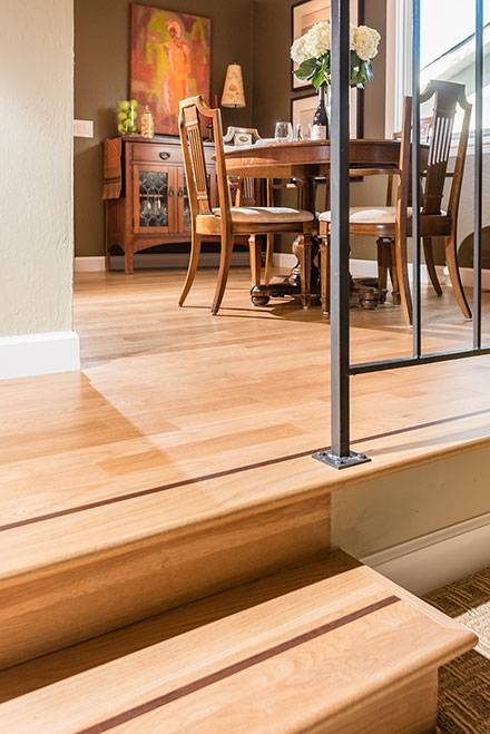 hardwood dining stairs