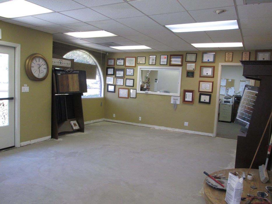 prepping cement slab for new floor installation